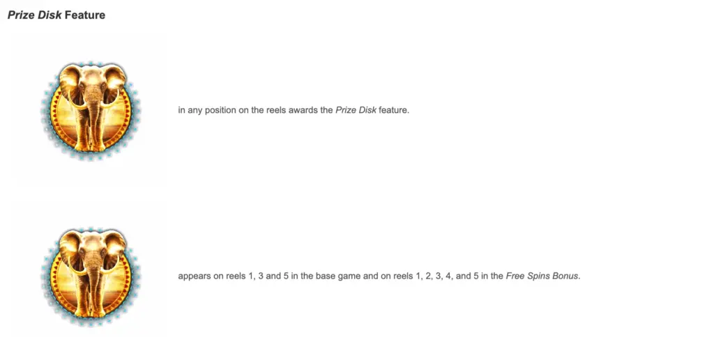 About Prize disk features